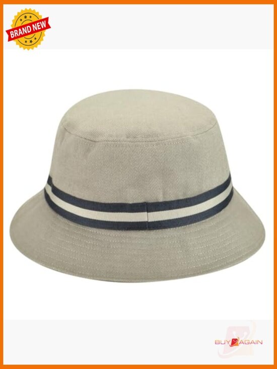 Bucket Hat - Classic Cotton, Adjustable, Sun Protection, Striped, Spring/Summer